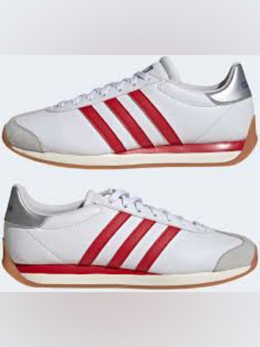 Adidas White Sneakers with Red Three Stripes Runvista Halo model : k16037 - Picture 9 of 12